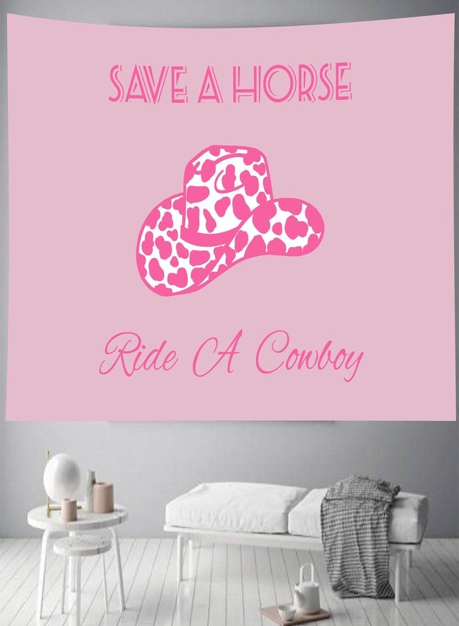 TUGCAY Save A Horse Ride A Cowboy Tapestry Pink Tapestry Funny Western Cowgirl Hat Tapestries Wall Hanging for Teen Girl Women Bedroom College Dorm Living Room Aesthetic Decoration(39.4x59.1 Inch) - Image 1